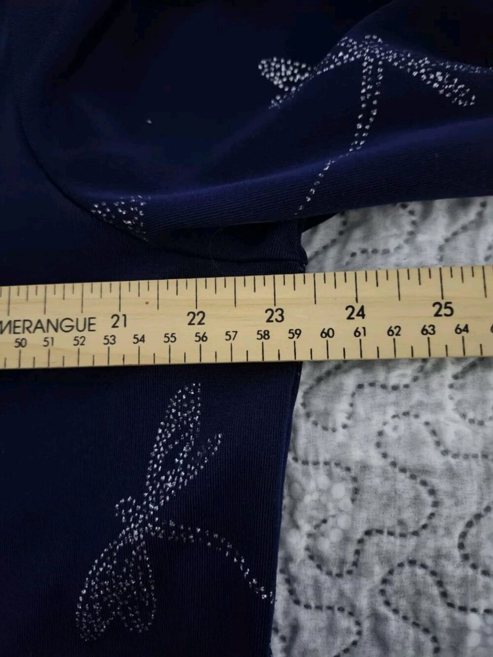 Quacker Factory Womens Navy with Silver Sequined Dragonfly Tunic XL - Picture 5 of 5